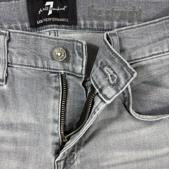 7 For All Man Kind Men’s “The Straight” Gray Wash Jeans | Size 34 - Picture 3 of 8